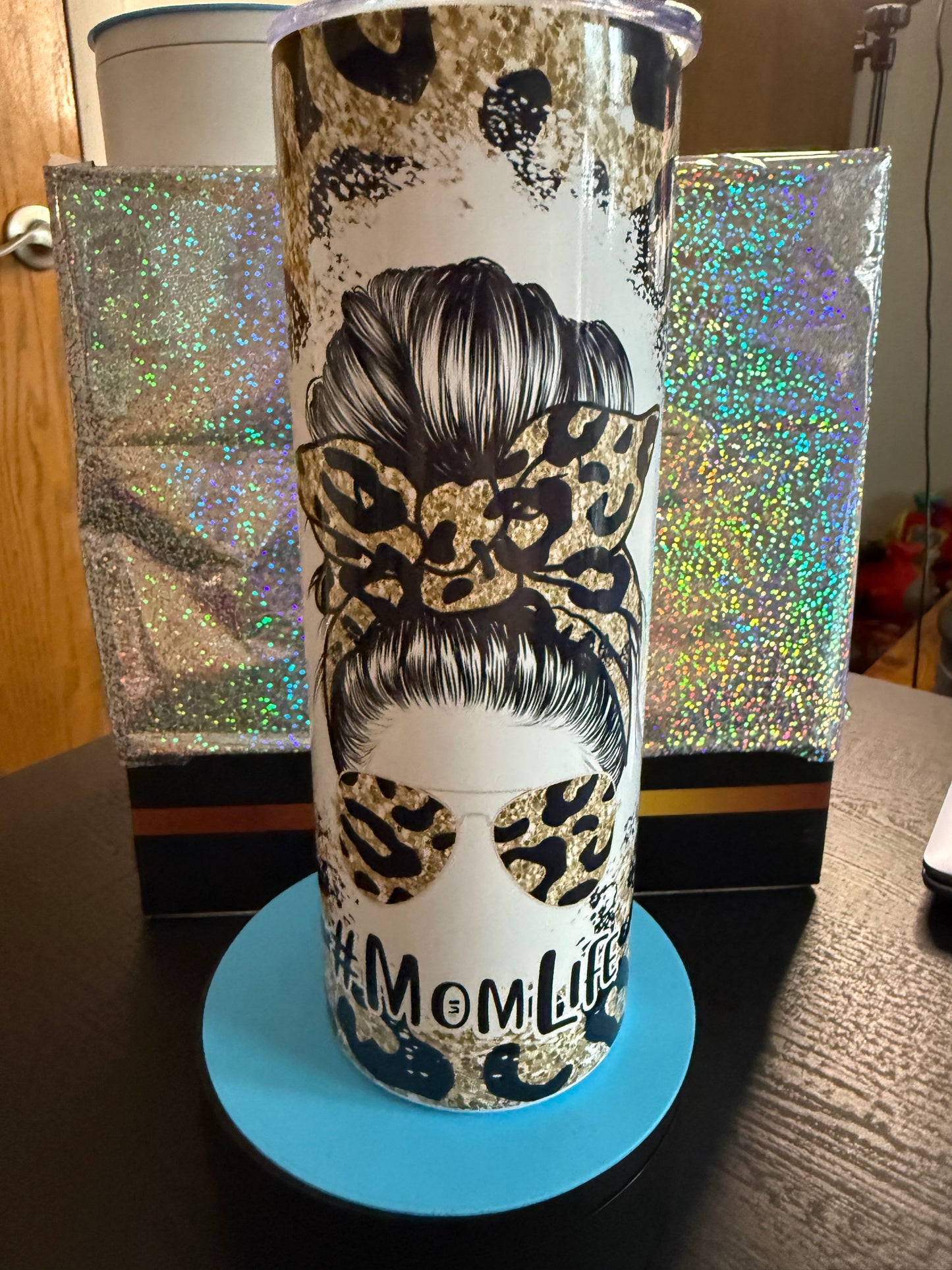 #MomLife Leopard Tumbler