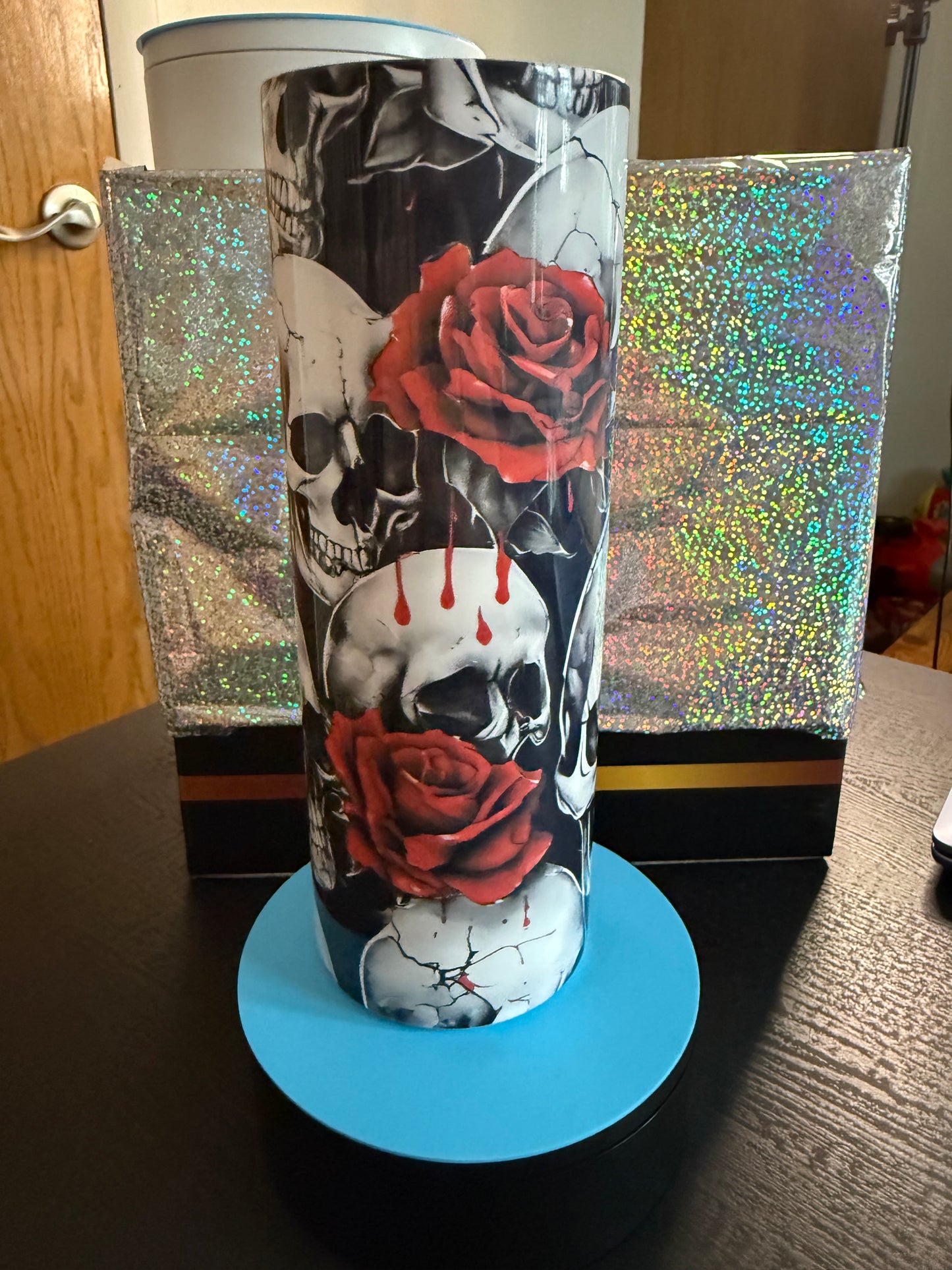 Skulls and Red Roses Tumbler