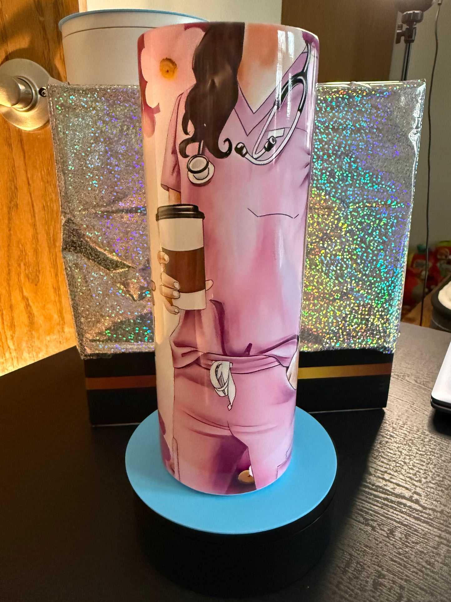 Coffee, scrubs and rubber gloves tumbler